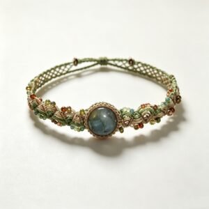ELA BOUTIQUE |BEADED LABRADORITE MACRAME BRACELET