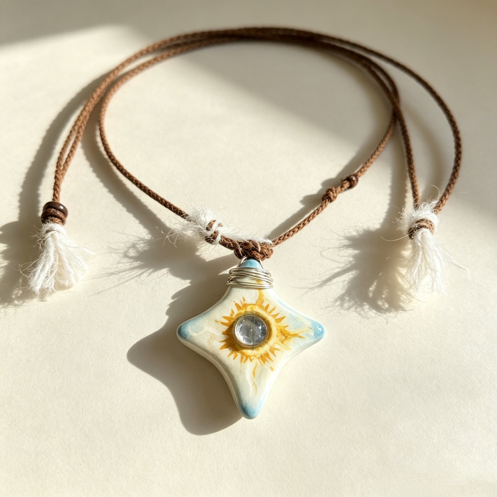 ELA BOUTIQUE |BLUE STAR EYE STONE CLAY NECKLACE