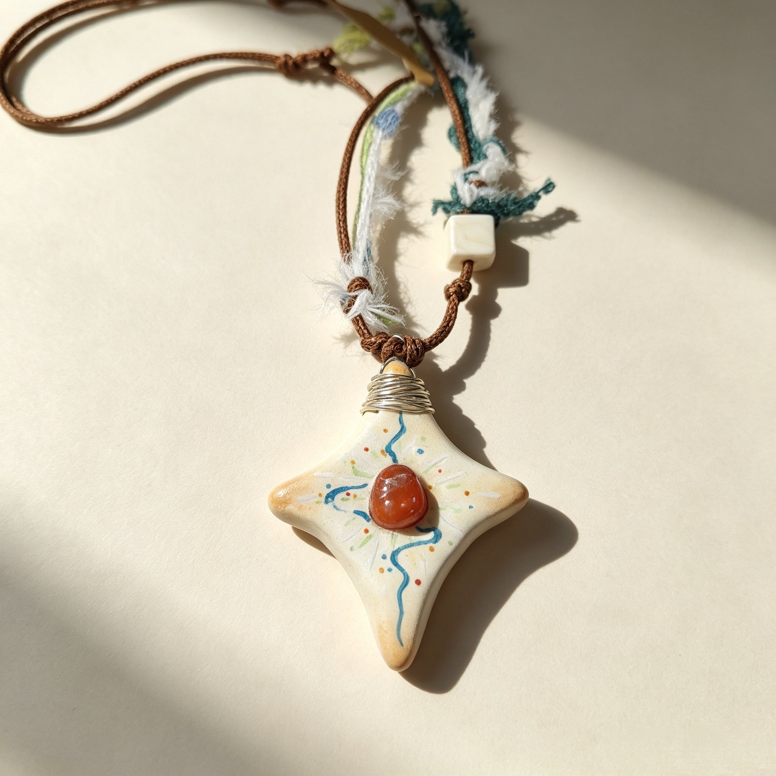 ELA BOUTIQUE |AGATE STAR STONE CLAY NECKLACE