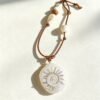 ELA BOUTIQUE |SILVER SUN SPIRAL STONE CLAY NECKLACE