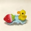 ELA BOUTIQUE |CROCHET YELLOW DUCK AND STRAWBERRY HAIR CLIP