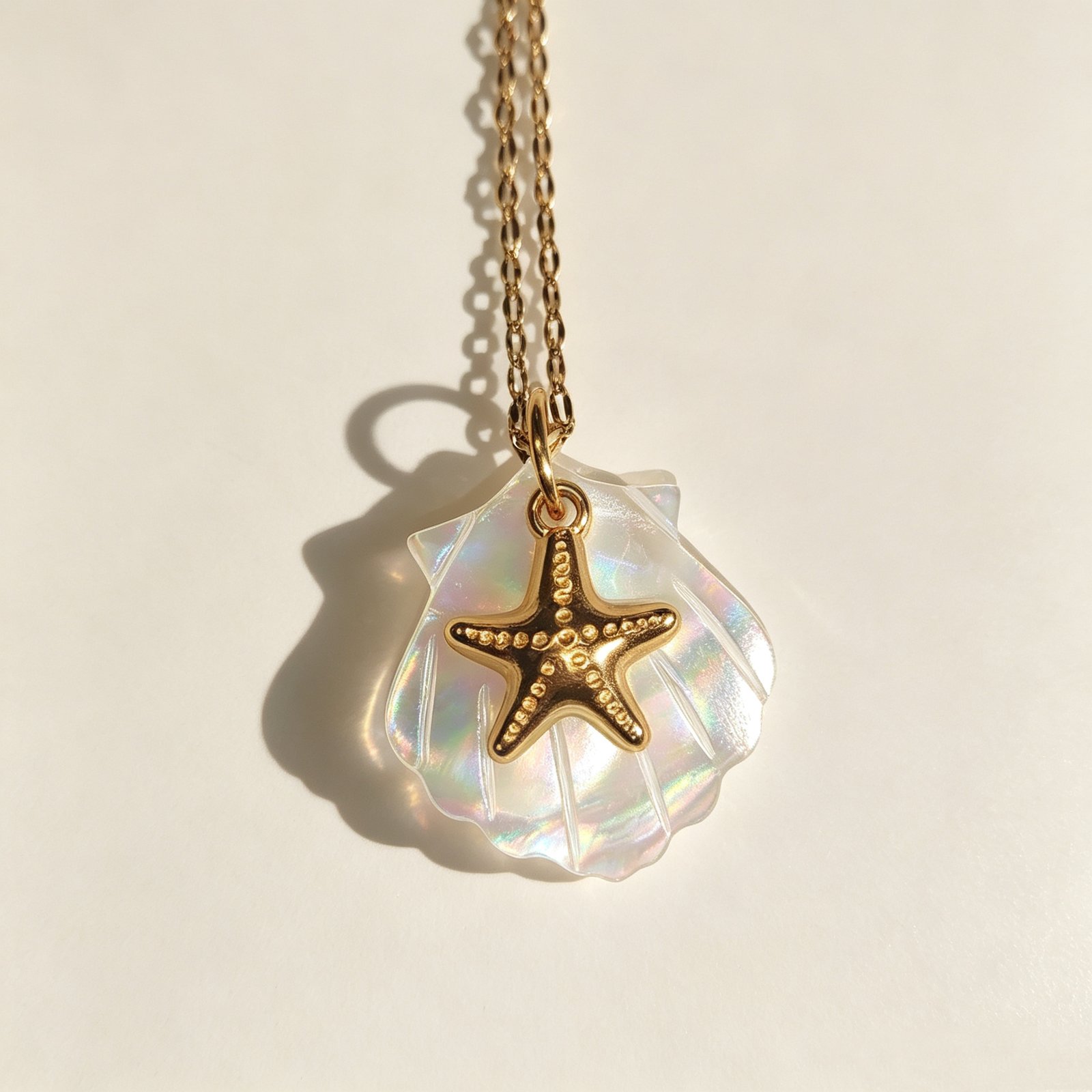 ELA BOUTIQUE| STARFISH SHELL PENDANT NECKLACE