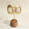 ELA BOUTIQUE| GOLD TEXTURED OVAL WHITE STONE EARRINGS