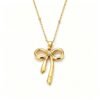 ELA BOUTIQUE| BOW PEARL PENDANT NECKLACE