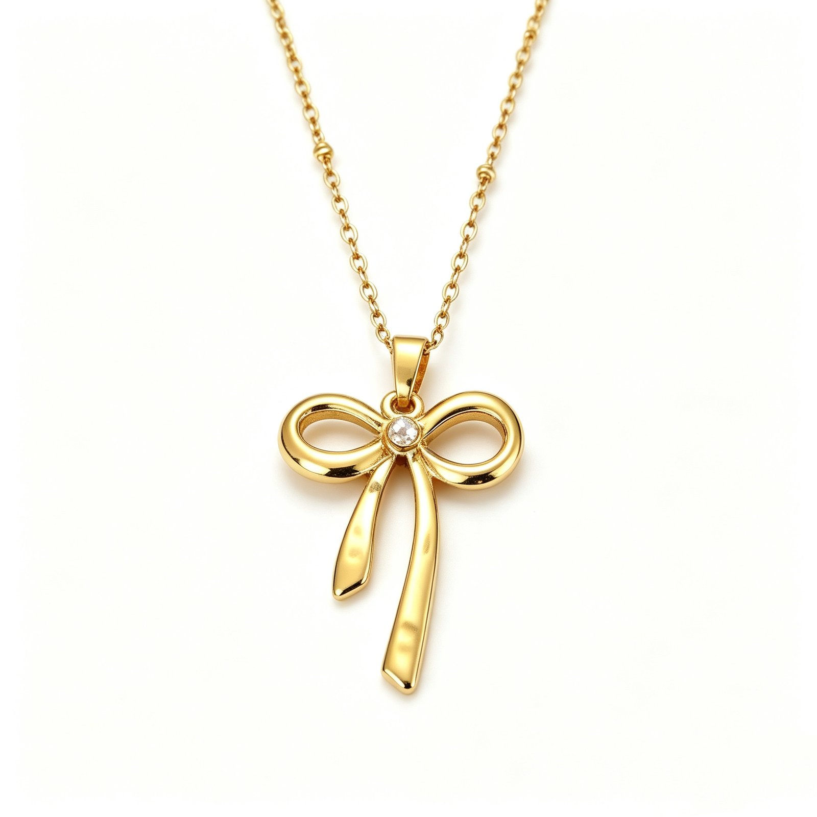 ELA BOUTIQUE| BOW PEARL PENDANT NECKLACE