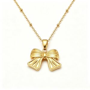 ELA BOUTIQUE| BOW PENDANT NECKLACE
