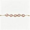 ELA BOUTIQUE| PINK CRYSTAL GOLD TONE ADJUSTABLE BRACELET