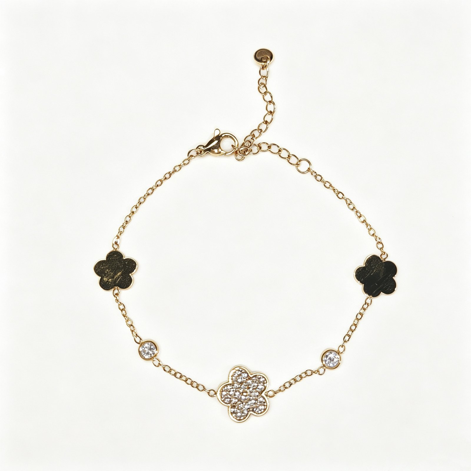 ELA BOUTIQUE| GOLDEN CLOVER ZIRCON BRACELET