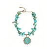 ELA BOUTIQUE| TURQUOISE CHIP SUN PENDANT BRACELET