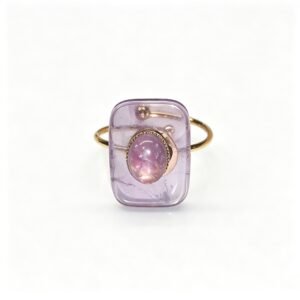 LAYERED PURPLE GEM STATEMENT RING