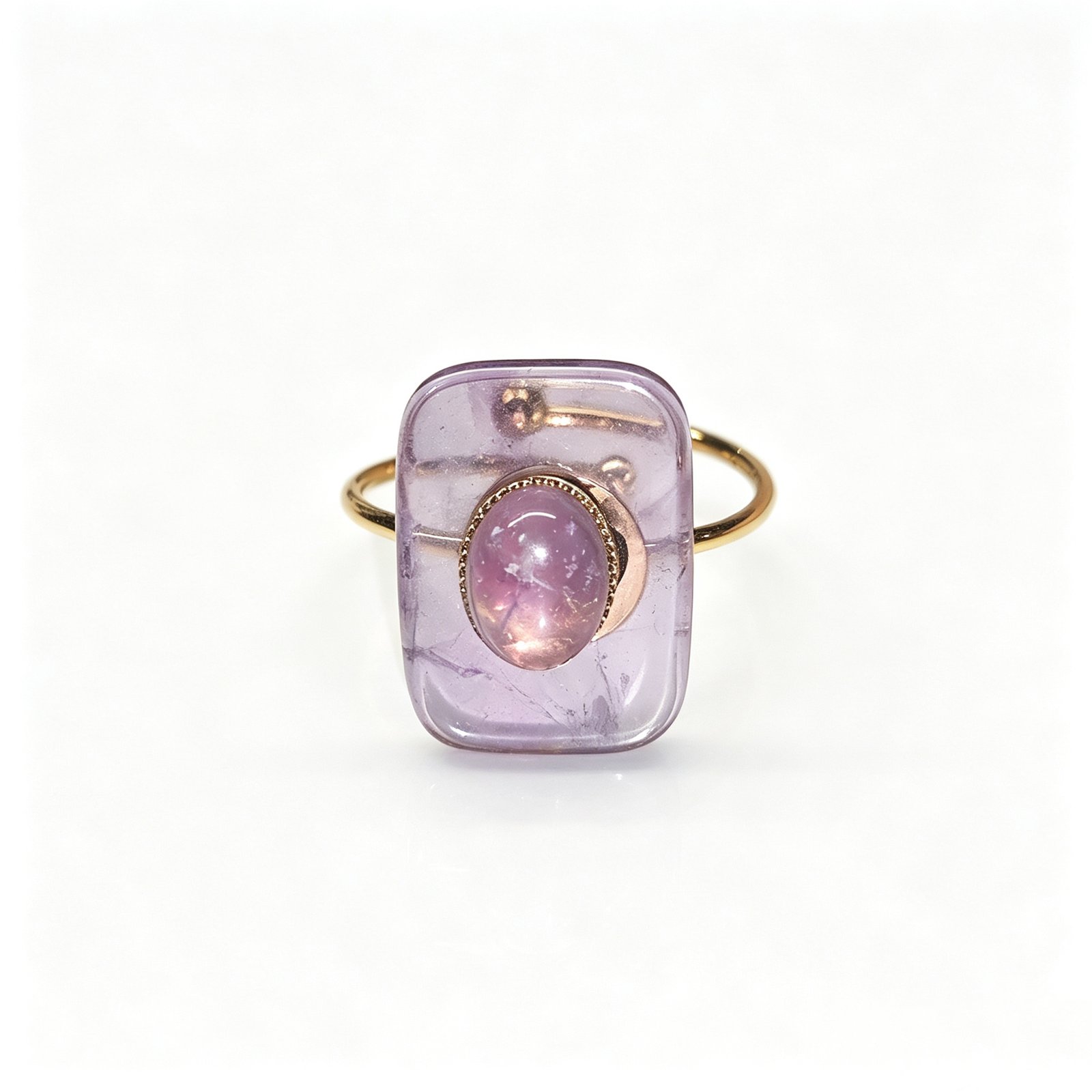 LAYERED PURPLE GEM STATEMENT RING